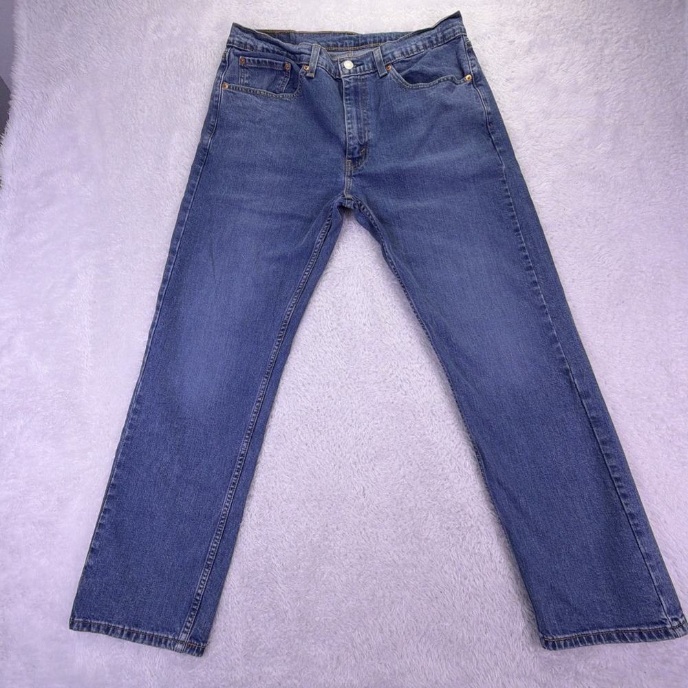 Levi's 505 Regular Fit Straight Leg Jeans Men's 34x29 (tag: 36x3) Med Wash Denim